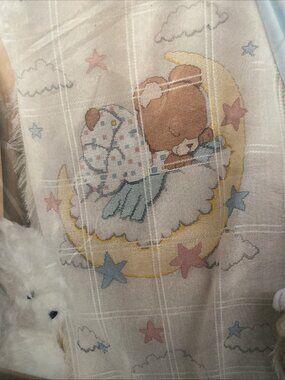 SOMETHING SPECIAL CROSS STITCH KIT BABY AFGHAN SLEEPING TEDDY 29" X 45" 50488
